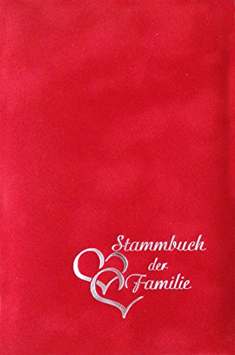 Preisvergleich Produktbild Stammbuch"HERZEN", tomatenrot, Velours, Herzprägung Silber, Stammbuchformat