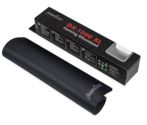 Perixx DX-1000XL, Gaming Mauspad – Abmessung 400x320x3mm – Anti-Rutsch-Funktion durch gummierte Unterseite – Oberfläche aus besonders behandeltem Strukturgewebe – schwarz - 7