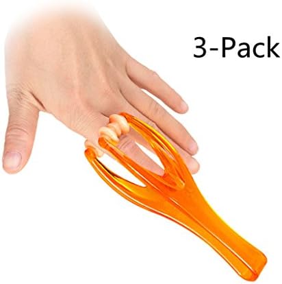 3 Piece Finger Massager Hand Handheld Blood Circulation Tool with Double Rubber Roller Orange
