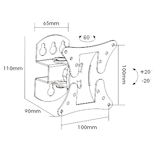 Monitor & TV Wandhalterung Halterung Wandhalter Halter LCD TFT passend für 17″ bis 27″ Zoll Display für BenQ GL2450HM Asus VS247HR Asus VP247H BenQ GL2760H Asus VS248HR Samsung C27F396F ZOWIE XL2411 Acer S242HLDBID Acer Predator GN276HL Samsung S24F350FHU Asus VS228NE Acer G276HLJ Acer G246HLG BenQ GL2250HM BenQ GL2450HT - 2