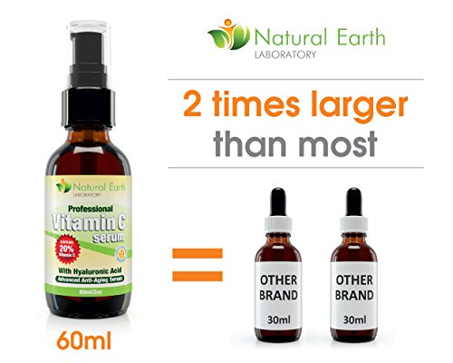 2oz of Vitamin C Serum for Face Pure Organic Contains clinical Strength 20% Vitamin C + Hyaluronic Acid. Reverse Skin Aging & Wrinkles look and feel younger! 100% Guaranteed. - 6