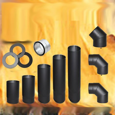 Ofenrohr 2mm 150mm Bogen verstellbar 0-45° ohne Tür Gussgrau