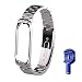 Produktbild Wanfei Ersatz Armbänder für Xiaomi Armband Mi Band 4 Strap, Band 4 Metallarmband Ersatzarmbänder Ersatz Strap Erweiterbar Armband für Xiaomi Mi Band 4 (Silber 3)