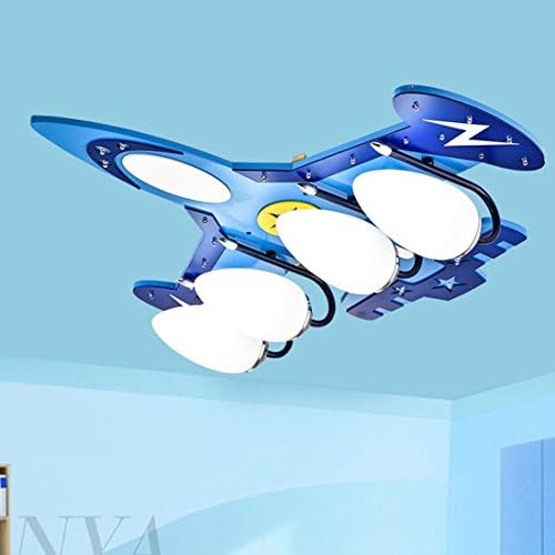 LED Children's Room Ceiling Light, Cartoon Airplane, Eye Protection Lfirm, Flush Mount Ambient Light, Novelty Children's Room Decoration Light, Dimmable Remote Control, 110-120V 220-240V, Without Bulb