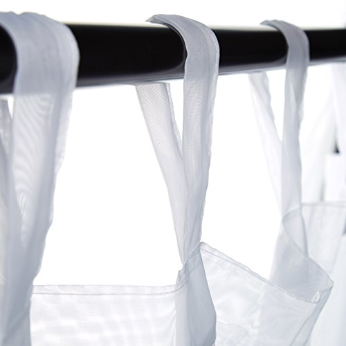 Relaxdays Vorhänge mit Schlaufen im 2er-Set transparent einfarbig Polyester HBT: 245 x 140 x 0,1 cm, weiß - 4