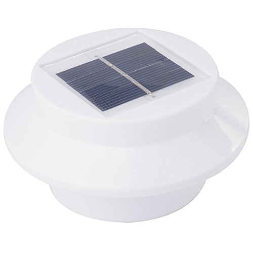 Xcellent Global 4 er Pack 3 LED Solarbetrieben Energiesparend Zaun Dachrinne Licht Außen Garten Wand Lobby Pfad Lampe LD029x4 - 6