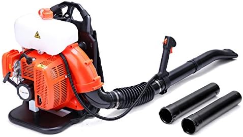 MAGUN 49CC Petrol Backpack Leaf Blower, Powerful 2-Stroke Engine, Outlet Speed 62m/s