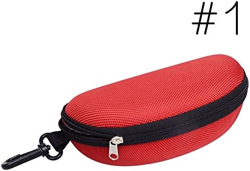 haosshop Portable Zipper Sunglasses Case With Hook Clam Shell Hard Case Protector Pouch for Travel Outdoor 1# Red