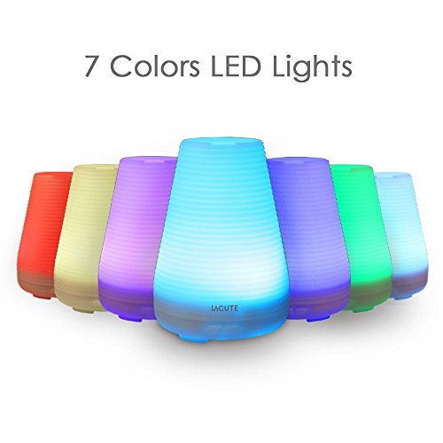 LAGUTE Passion 7 Lights Chaning Aroma Diffuser Luftbefeuchter mit Farbwechsel LED Lights-Conditioner automatische Abschaltung, tragbar, Yoga für Zuhause, Büro, Spa, Babyzimmer, Schlafzimmer, Etc. - 2