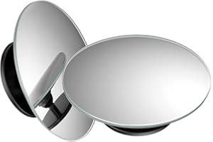 ‎MESEE Mesee Pack of 2 Car Blind Spot Mirrors, 360° Rotatable Wide Angle Adjustable Round Rimless Fan-Shaped Blind Spot Mirror for All-Purpose Vehicles, Round Wide Angle Mirror Made of HD Glass, 51 mm