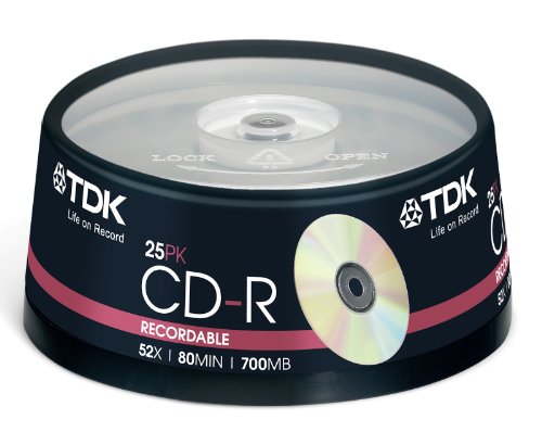TDK T18767 CD-R Rohling 700MB / 80 Minuten in Cakebox (25 Stück) 52x Speed