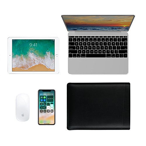 EooCoo Laptop-Tasche  Mikrofaser Lederh  lle Tasche f  r Macbook 12 Zoll - Black