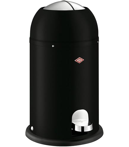 Wesco Baseboy Afvalbak van roestvrij staal in de kleur amandel met een volume van 20 liter - met voetstapje, 38 x 38 cm