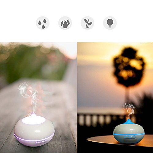 Aroma Diffuser, MaxTronic 300ML ätherisches Öl Diffusor Elektro Ultraschall Luftbefeuchter mit kühlem Nebel Aromatherapie mit 7 farbenwechselnde LED Licht, automatisch Zeitgeber und Wasserlos automatische Abschaltung Luftreiniger für Heim, Schlafzimmer, Babyzimmer, Spa, Yoga, Büro - 7