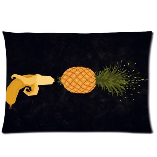 Funny & Cute Banana Shot The Pineapple Pillowcase - Zippered Pillowcase, Pillow Protector, Best Pillow Cover - Standard Size 20X30 Inches, One-Sided Print (631338088288)