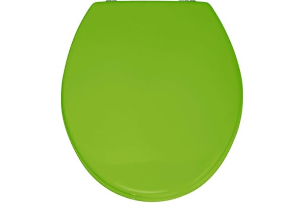 WENKO Abattant WC Prima Vert Anis - approprié pour les réservoirs de chasse d`eau, fixation en acier inox, MDF, 37 x 41 cm, Vert anis
