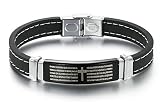 Blisfille Armband Edelstahl Herren Armband Jungen Edelstahl Armband Herren Schwarz Englische Bible Lords Prayer Kreuz Armreifen Für Herren Punk Gothic