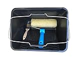 CONSTA DE: 1 CUBETA 16 LITROS CON REJILLA + 1 RODILLO 22 CM IDEAL PARA LA APLICACIÓN DE ESTE TIPO DE PINTURAS + 1 PINCEL PARA RECORTAR
