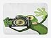 Produktbild Animal Bath Mat, Photographer Merry Green Frog Taking with His Camera Cute Funny Artful, Plush Bathroom Decor Mat with Non Slip Backing, 23.6 W X 15.7 W Inches, White Black