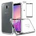 Produktbild Samsang Galaxy J4 Plus Hülle + Panzerglas, Laixin Transparent Kirstall Handyhülle [Stoßfest] [Kratzfest] Hochwertig TPU Silikon Case Cover Durchsichtige Schutzhülle mit 2*Displayschutzfolie