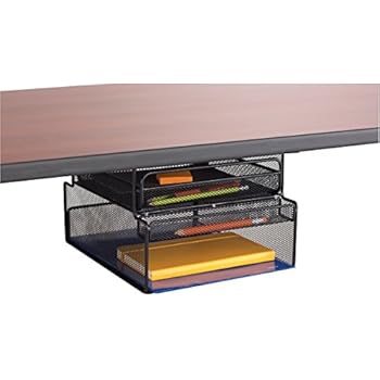 Chris Wang Self Stick Pencil Tray Under Desk Holder Pop Up Pen