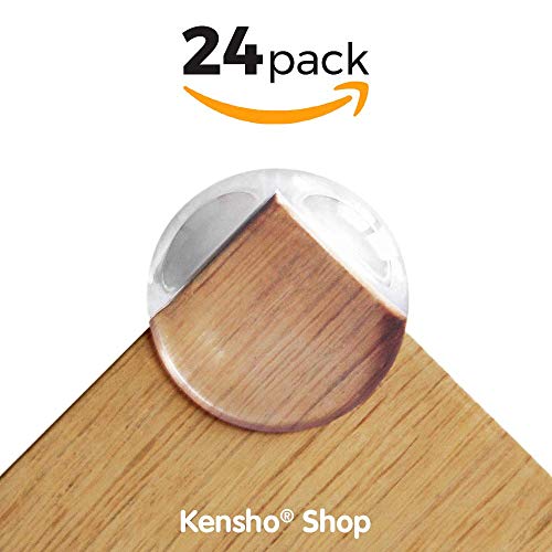 KENSHO® Paraspigoli Angolari per Bambini | 24 Premium Kit | Protezione in Gomma Trasparente per Spigoli di Legno, Vetro e Metallo | Adesivi 3M | Articoli per la Salute la Sicurezza