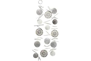 Annastore 2-TLG. Set Dekogirlande CAPIZ Länge 180 cm (2 Stück) Farbe Weiß-Grau