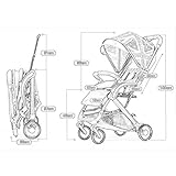 Der Kinderwagen kann einfach zusammengeklappt, kleiner und tragbarer werden. Die verstellbare Rückenlehnenneigung kann sitzend oder liegend sowie ein großer Einkaufskorb und eine Rolle sein
