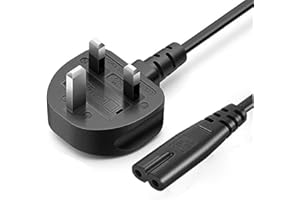 FXDM 2 Pin Mains Power Lead Fig Figure 8 Cable Compatible with PS4,PC Monitors, Smart TV Monitor, Printer, Computer, Laptop Charger UK Wall Cord 1.5m