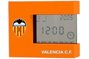 BVCSUPERV Despertador Digital Valencia C.F. Naranja Calendario