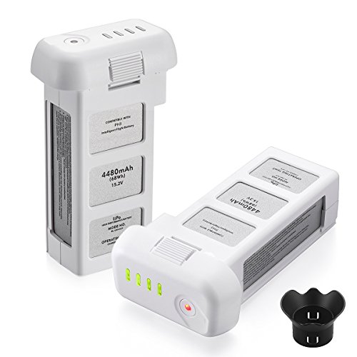 Powerextra 15.2V 4480mAh LiPo Intelligent Replacement Battery for Phantom 3 SE,DJI Phantom 3 Professional, Phantom 3 Advanced and Phantom 3 Standard, 4K Drones (2 Pack)