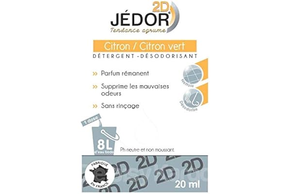 dosette 2D détergent nettoyant désodorisant - Jédor - carton de 250 dosettes de plusieurs parfums panachés aléatoirement