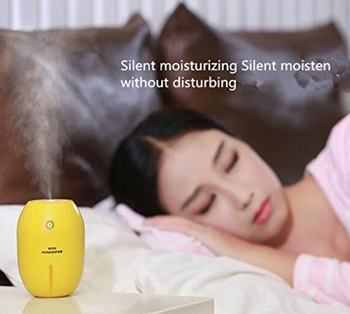 LED Luftbefeuchter, GLISTENY 180ml Humidifier Ultraschall Diffuser LED Nachtlicht Kalten Nebel Technologie Mini Raumbefeuchter mit für Babies Yoga Kindergarten Schlafzimmer Büro etc - 6