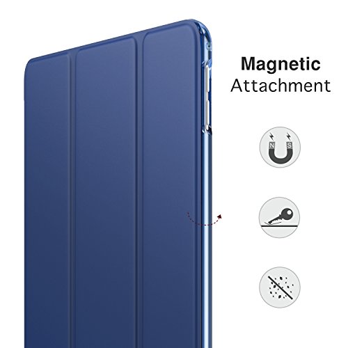 MoKo Hülle für Neu iPad Pro 12.9 2017 – PU Leder Tasche Schutzhülle Schale Smart Case mit Translucent Rücken Deckel, mit Auto Schlaf / Wach Funktion und Stanfunktion für Apple New iPad Pro 12.9 Zoll 2017 Tablet, Marineblau - 8
