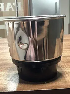 Stainless Steel Chutney Jar for Mixer Grinder (Aqua) || 400ml || Silver || 1Pc