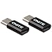 Produktbild Onite 2x Micro USB zu USB 3.1 Type C Adapter Stecker,Data Sync &Charging Ladekabel für LG G5/Lite/G5 SE,Google Nexus 5X,MicrosoftLumia 950/950XL,Huawei P9/plus/lite,Nexus 6p,Oneplus 2,HTC10(schwarz)