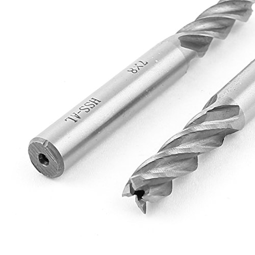 2 stk 4-Flöten HSSAL CNC Gerade Schaft Schaftfräser Messer Bohrer 7mmx8mm de - 2