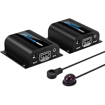 AGPtek 60m LKV372A HDMI Network Extender Over Single Cable Cat6/6a/7 Ethernet Cable - Supports 3D 1080P 20~60KHz Frequency IR Remote Control