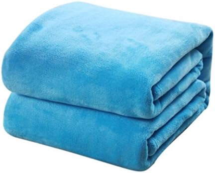 huichang 50*70cm Super Soft Warm Solid Keep Warm Micro Plush Fleece Blanket Throw Rug Sofa Bedding (Sky Blue)
