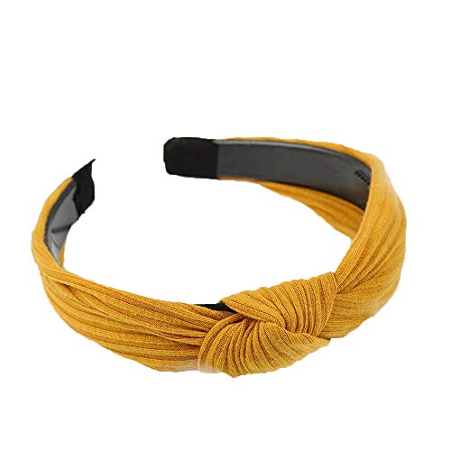 STRUGGGE Diadema elástica con Nudo de Turbante, Accesorio para el Pelo para Mujeres y niñas, 1 Unidad, Ginger Yellow, 1.2 Inch/ 3 cm in Width