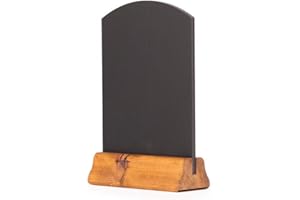 Chalkboards UK, lavagna da tavolo con piedistallo in legno, colore: marrone/nero, 23 x 15 x 4 cm (Formato A5)