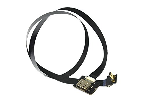 Neue schwarze FPV HDMI Kabel Micro Schnittstelle zu Standard-weiblich für GH4 BMPCC A5000 A6000 A7S A7R 90 Grad DJI 50CM