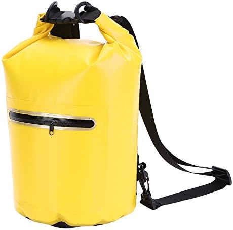 MeOkey Waterproof Dry Bags Sack for Kayaking, Beach, Rafting, Boating, Hiking, Camping and Fishing Yellow 10L
