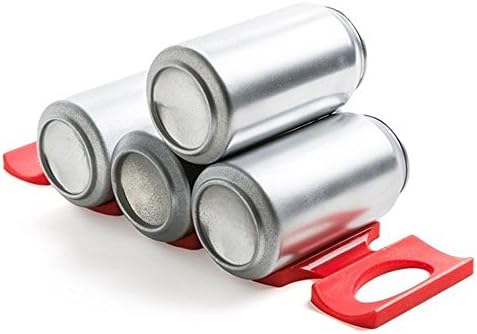 Red Silicone Tin Can Storage Holder - Perfect Kitchen Cabinet and Fridge for Bottle and Can Easy Stacker Storage Rack - Stack Water Bottles and Food Cans - Fit More on Your Shelves and in Your (1)