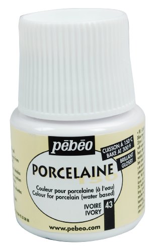 Pebeo Porcelaine 150 Porzellanfarbe, 45 ml, Elfenbein, 5-teilig