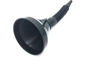 KMT STYLE Embudo Gasolina Diesel Coche Furgoneta Moto Trasvase Gran Lavado Pantalla Adblue Añadir Azul Agua Aceite Combustible Motor Sifón con caño Flexible extensible Plástico Negro