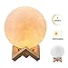 Produktbild [Aggiornamento] 3D Lampada luna, luce lunare notturna a LED, lampada da tavolo, controllo tattile luminosità due toni, Luce Notturna per Bambini lampada da comodino Regalo per San Valentino 9cm