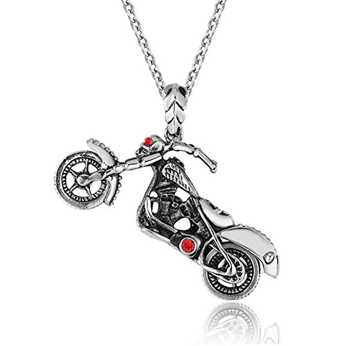 Preisvergleich Produktbild YinXX Geisterfahrer,Halskette aus Edelstahl-Motorradanhänger,Geschenk der Männer