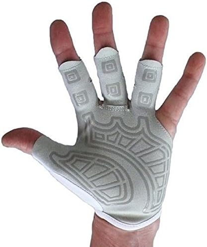 Rowing Gloves &amp; Gym Gloves - Left Hand Smooth Palm - Best Comfortable Scull Fingerless Gloves for Men Women (Medium 20 - 21.5 cm)