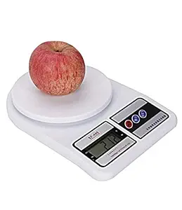 Techgadget Digital Kitchen Courier Parcel Weighing Scale Multipurpose (White 10kg) (N-1231)